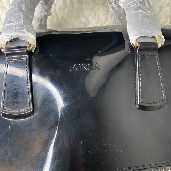 Furla Candy Bag Black with Snakeskin Accents - Picture 4 of 10